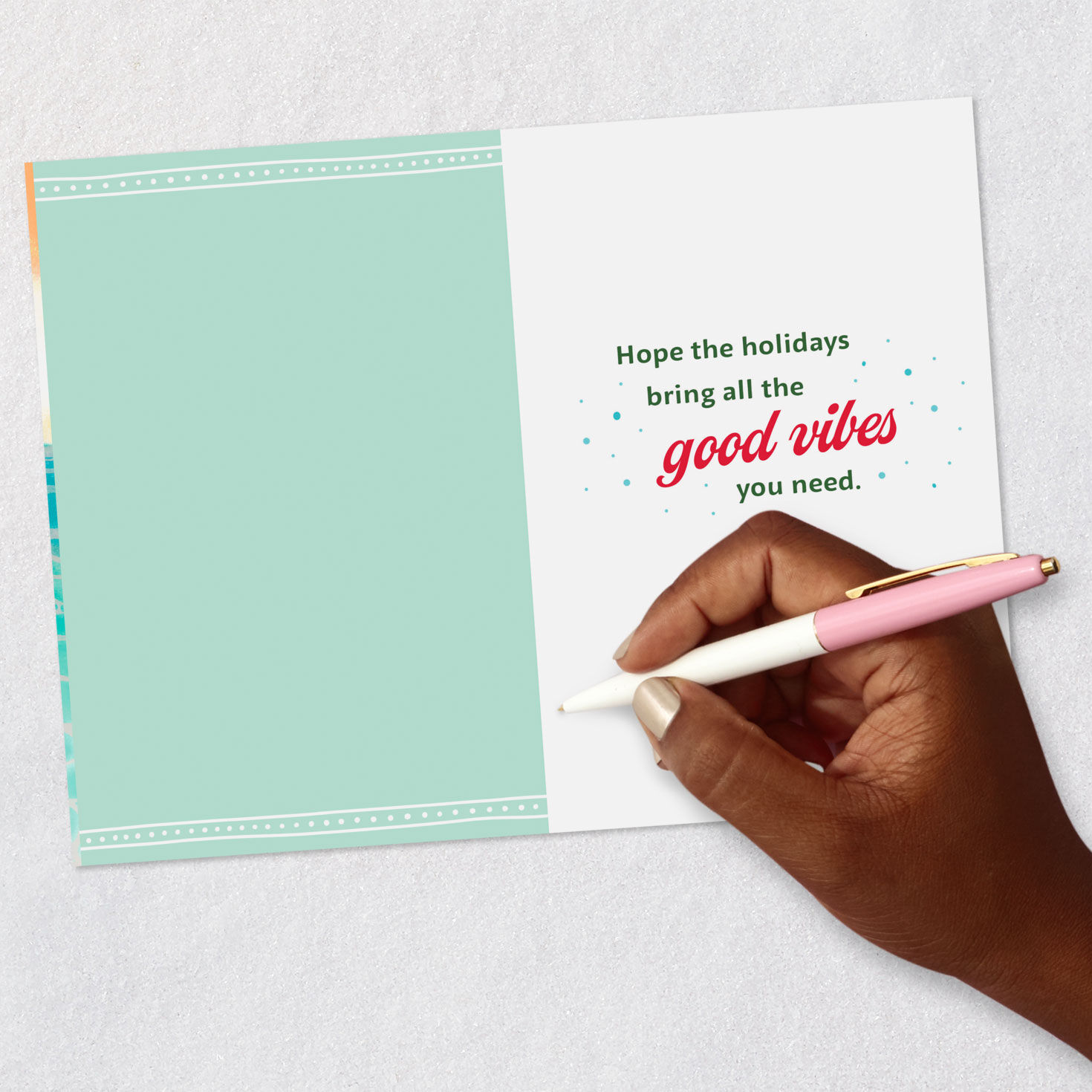 Good Vibes Santa on the Beach Christmas Card, , large image number 6