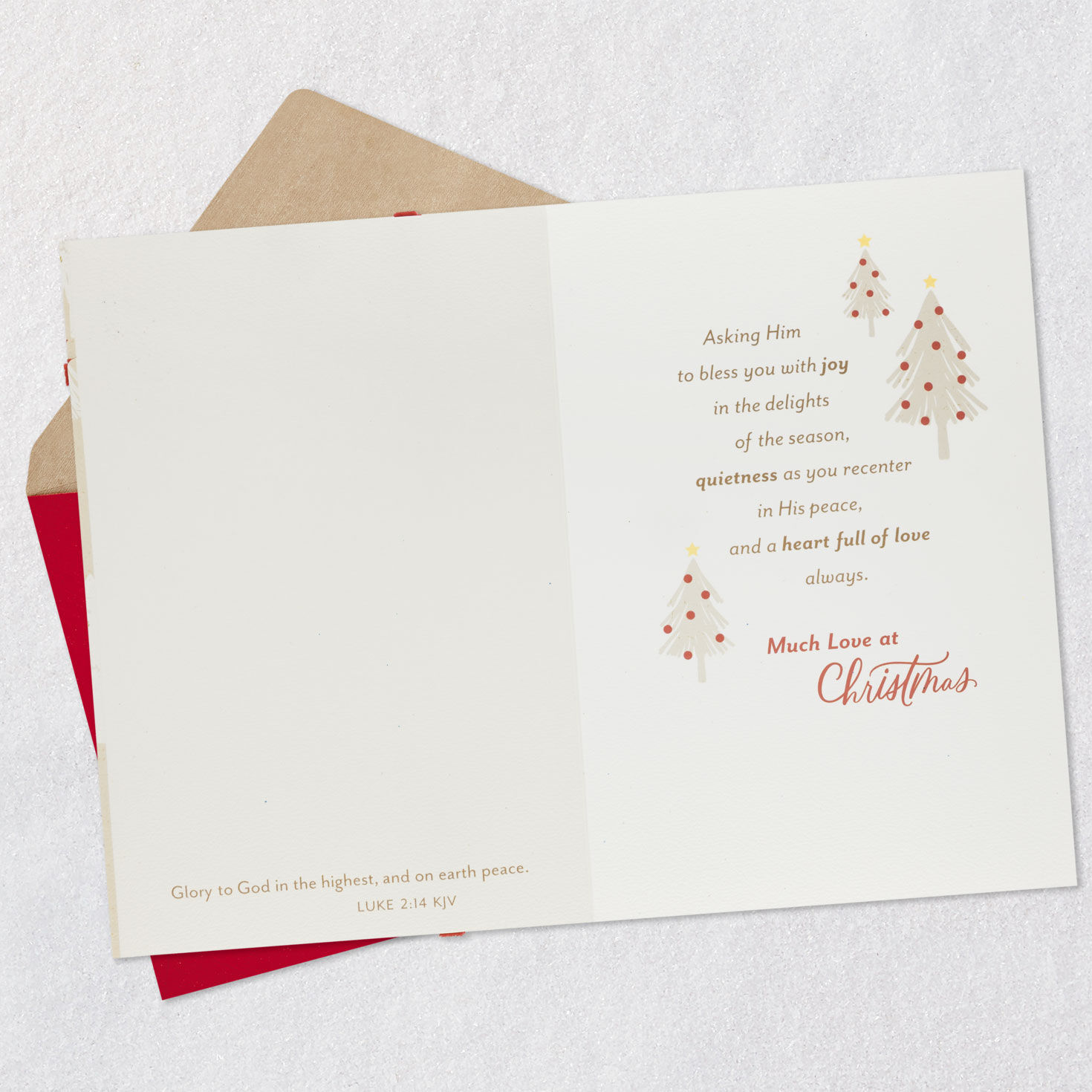 Glitter Trees Daughter Religious Christmas Card Open card with envelope image number 4