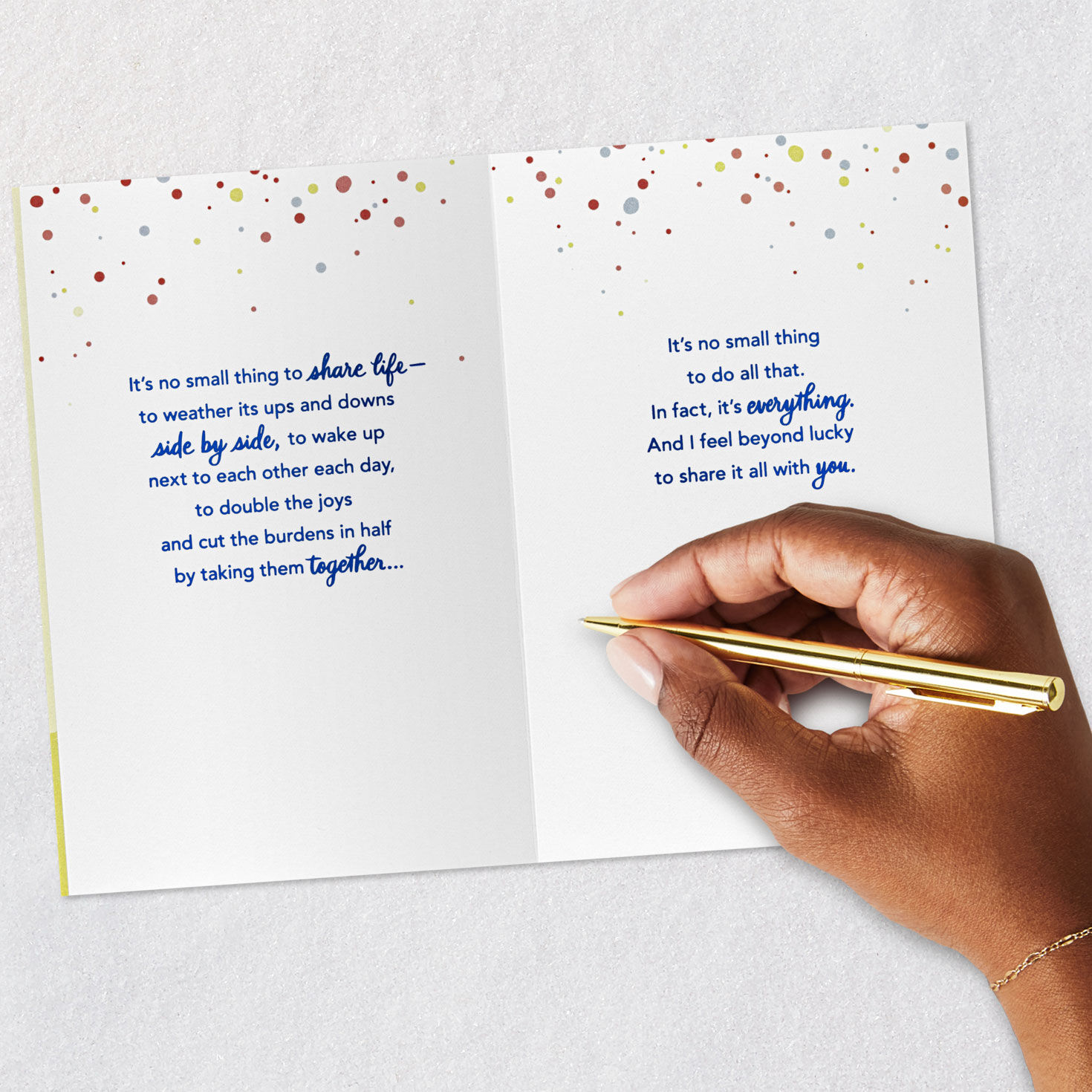 Couple Under Umbrella Romantic Card Signing card image number 7