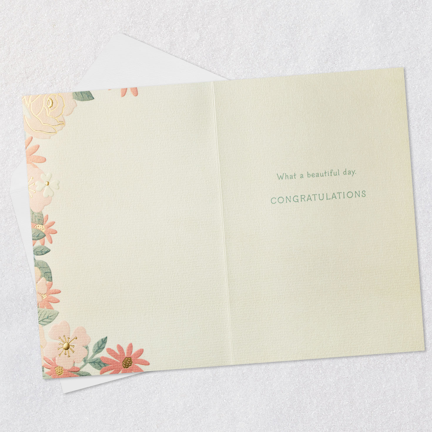 Pink Chapel with Flowers Wedding Card Open card with envelope image number 3