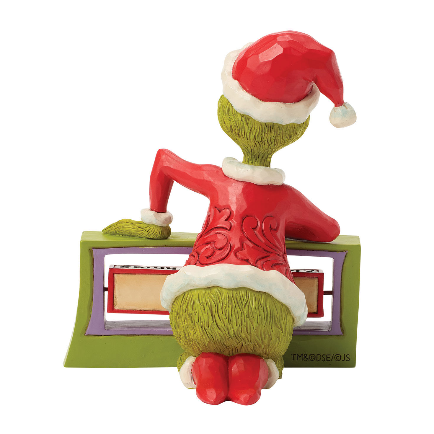 Jim Shore Grinch With Rotating Messages Statue back image number 5