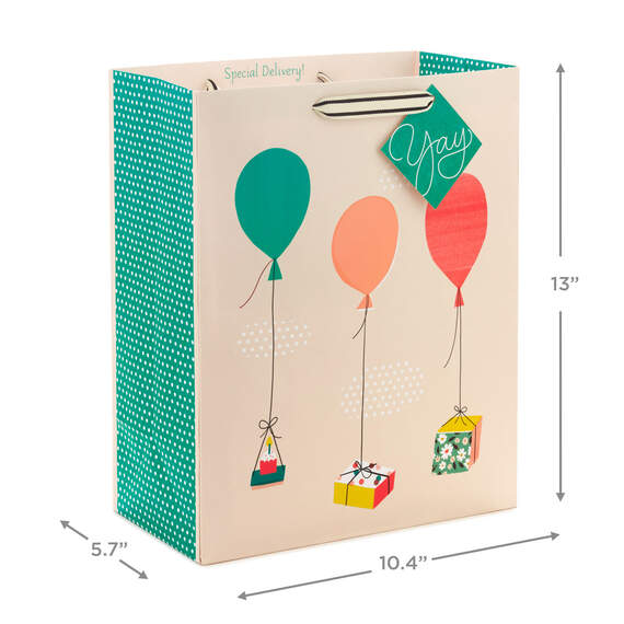 13" Balloons and Presents Large Gift Bag, , large image number 3