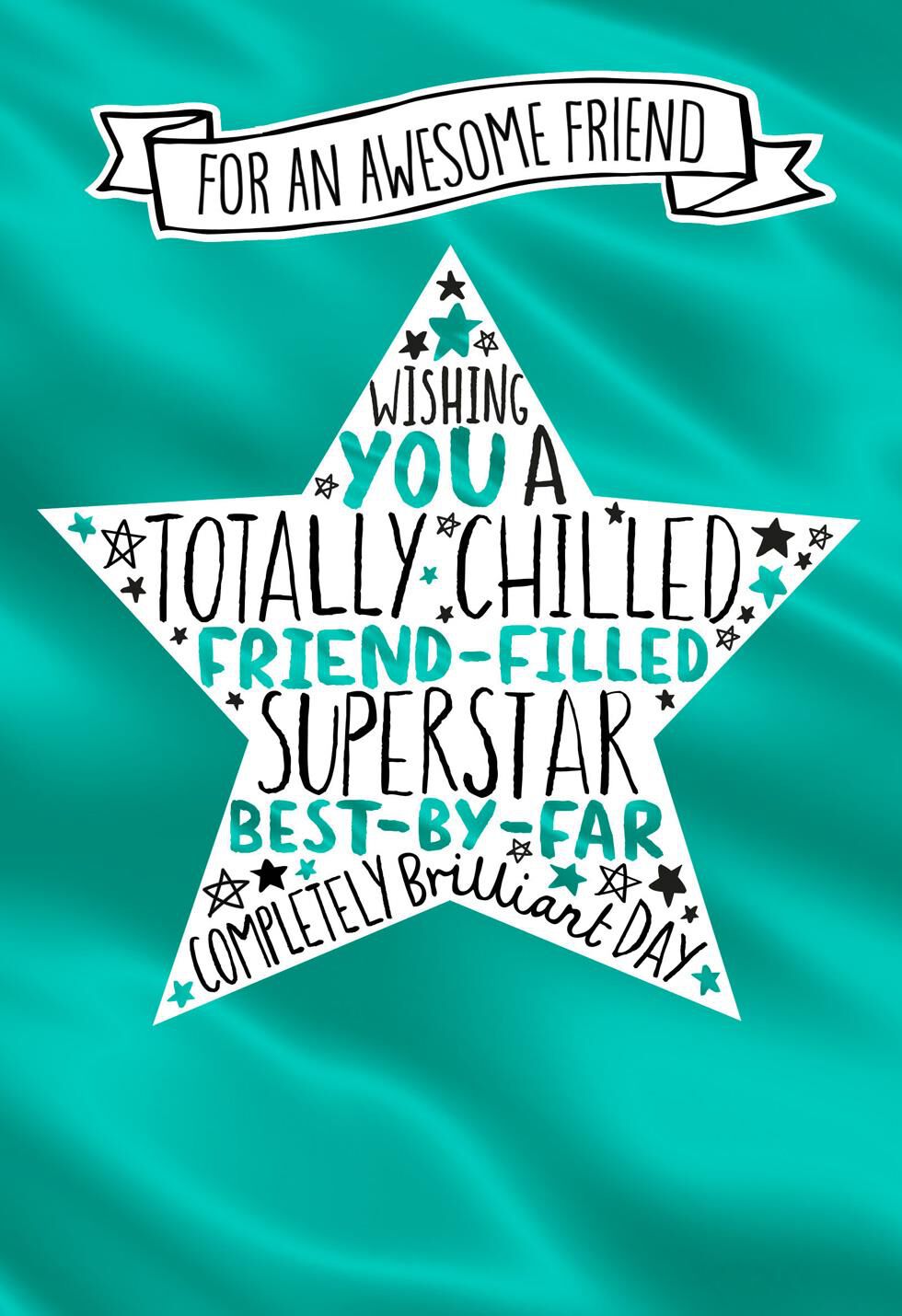 Superstar and Banner Birthday Card for Friend