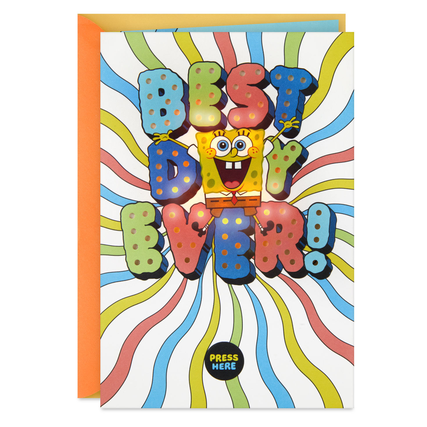 Nickelodeon SpongeBob SquarePants Best Day Ever Musical Birthday Card for Kids With Light