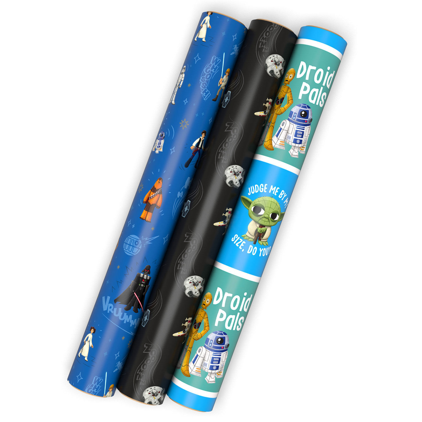 Star Wars™ Characters and Ships 3-Pack Wrapping Paper Mini Roll Bundle, 45 sq. ft. total
