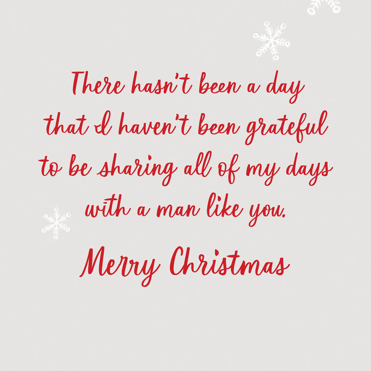 Sparkly Holiday Greenery Border Husband Christmas Card Sentiment image number 2