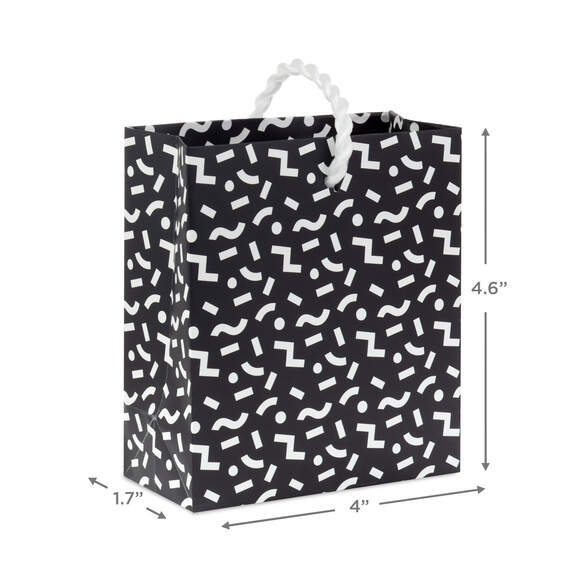 4.6" Black and White Mod Shapes Gift Card Holder Mini Bag, , large image number 3