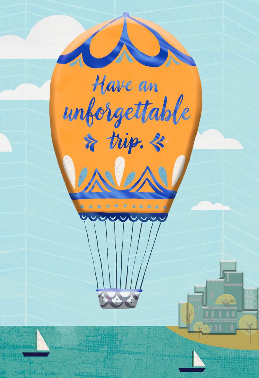 Hot Air Balloon Bon Voyage Card
