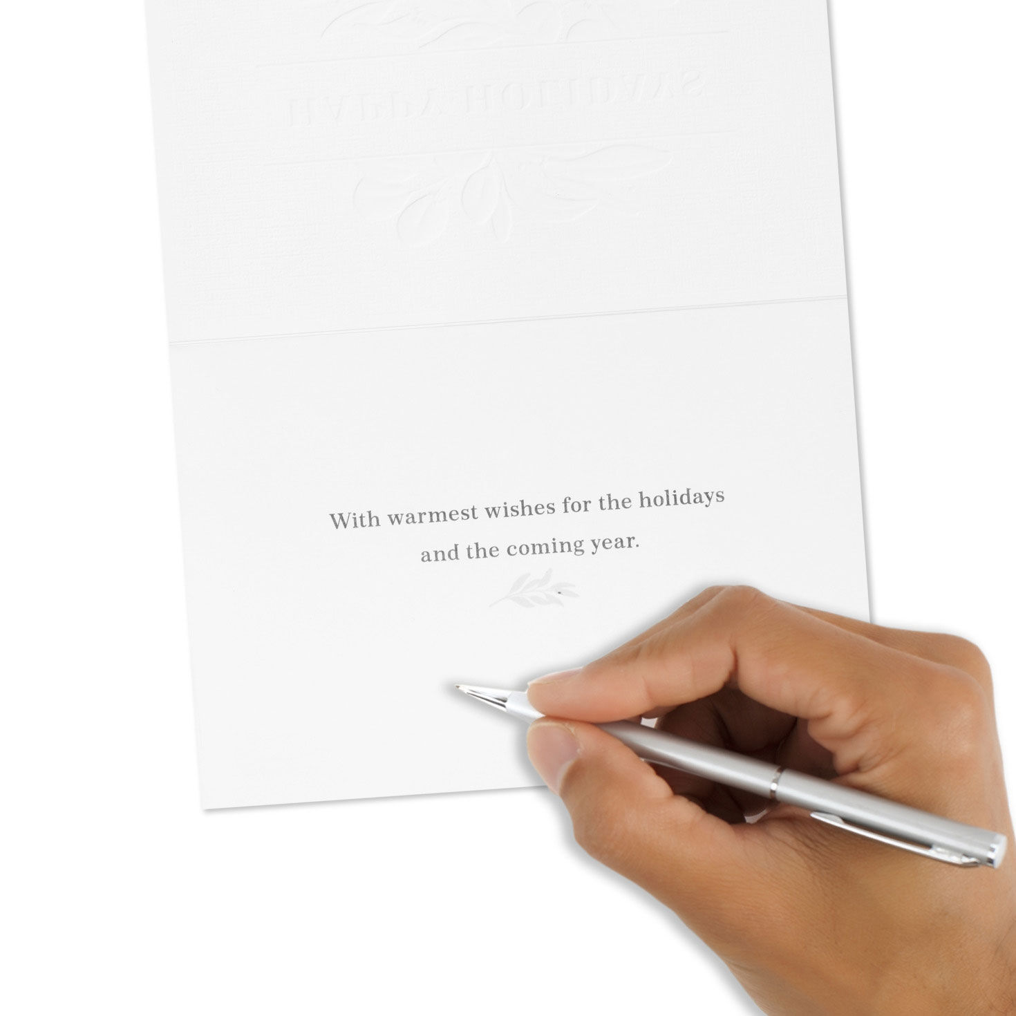 Elegant Greenery Boughs Boxed Christmas Cards Signing card image number 6