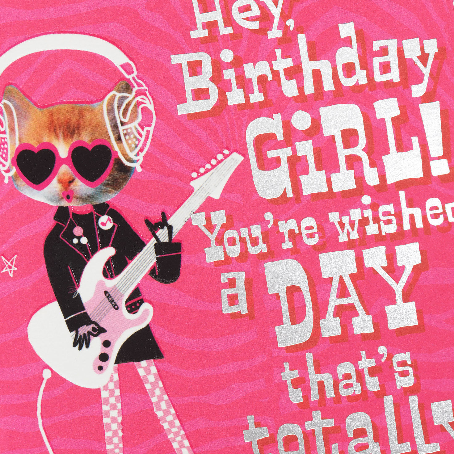 Cute Cat Playing Guitar Birthday Card for Kids  image number 4