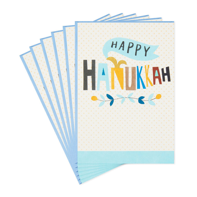 Whimsical Lettering Hanukkah Cards, Pack of 6