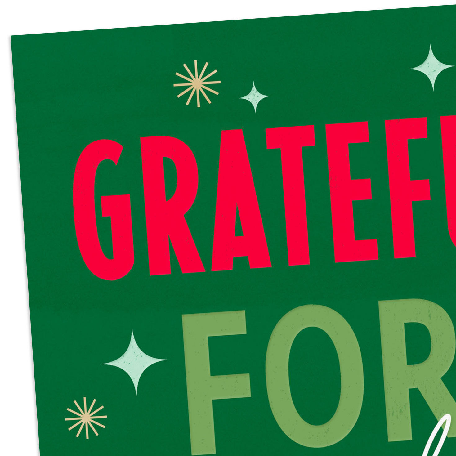 Bold Red and Green Typography Christmas Card for Cousin Card Front Detail image number 4