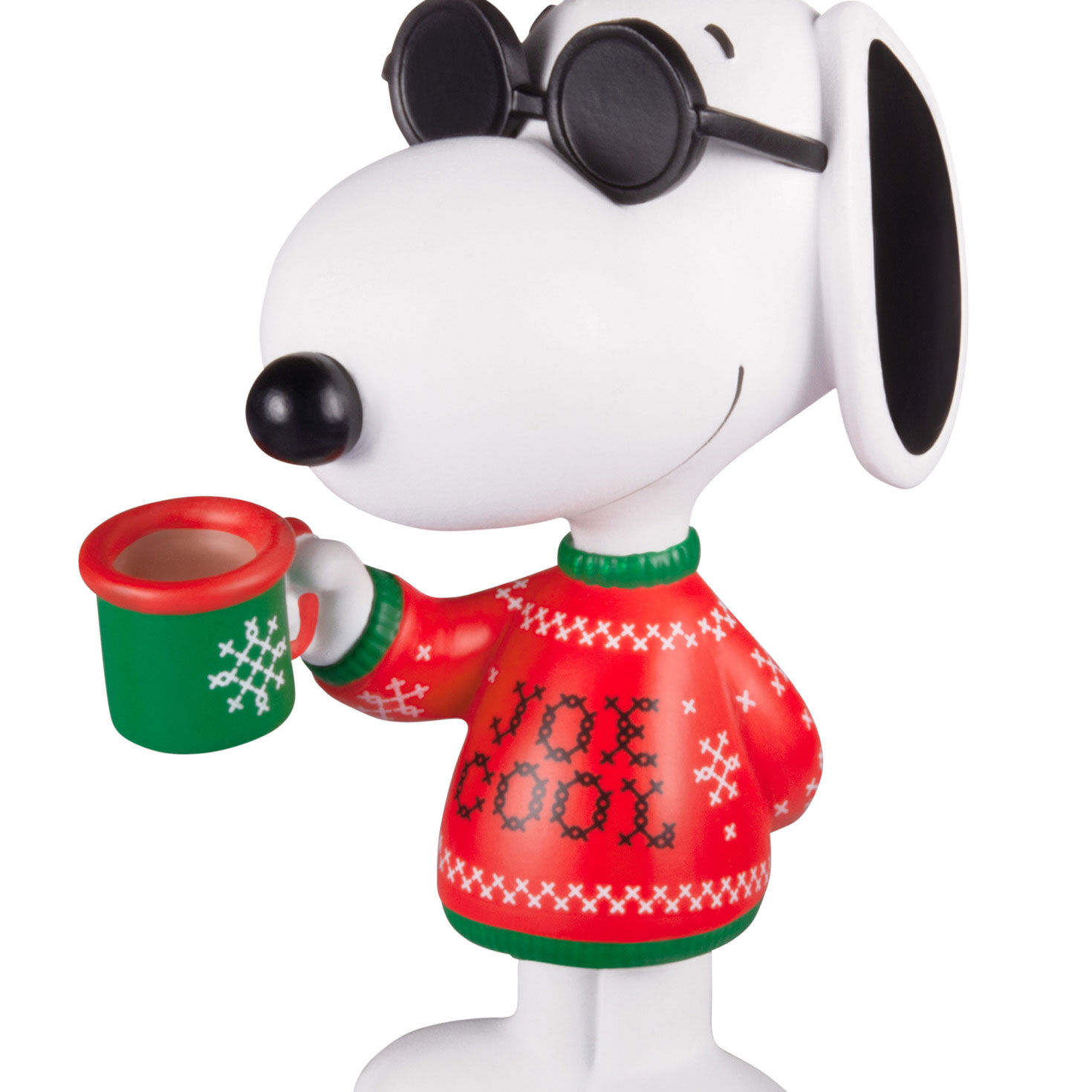 Peanuts Snoopy as Joe Cool Christmas Ornament closeup view image number 5