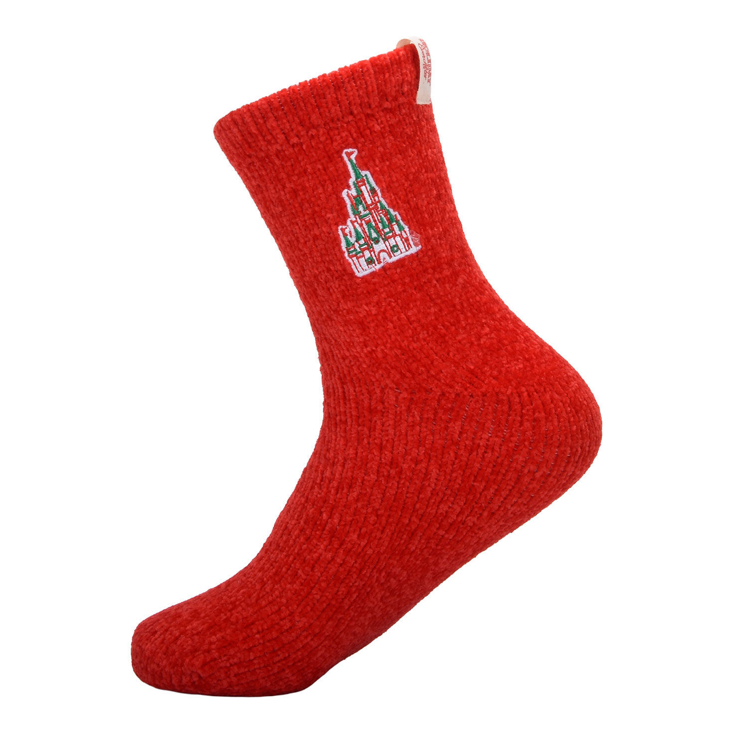 Red Socks With Disney Castle side image number 2
