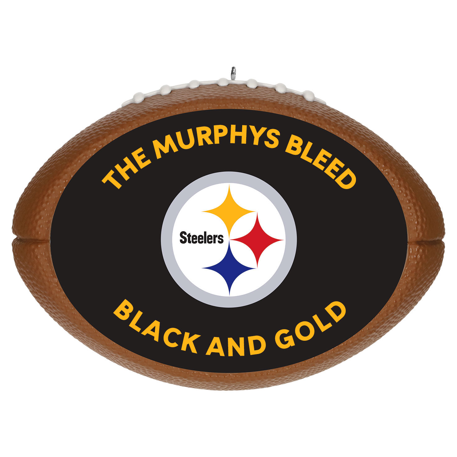 NFL Pittsburgh Steelers Football Personalized Ornament, Custom Text