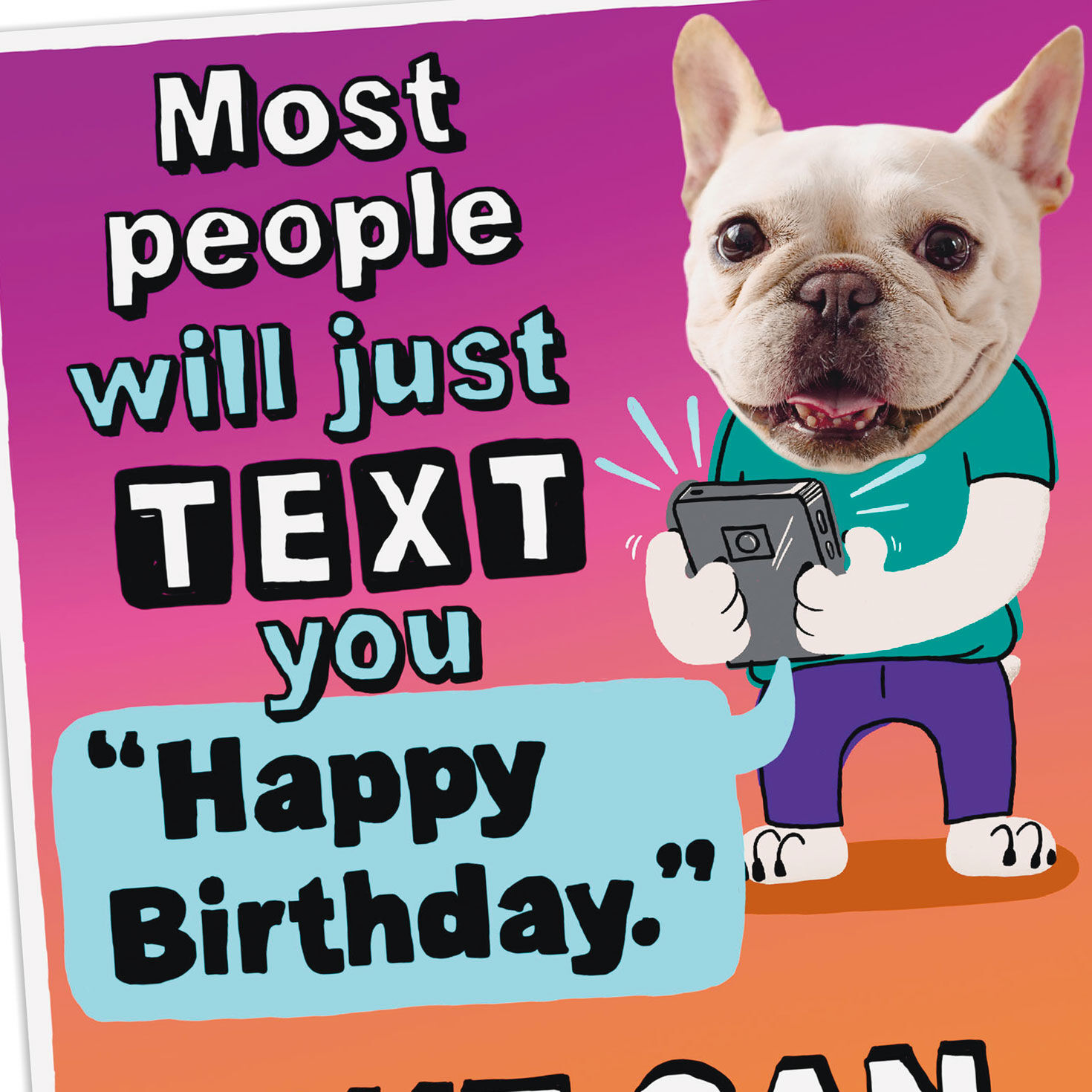 Dog With Phone Funny Pop-Up Birthday Card Card Front Detail image number 5