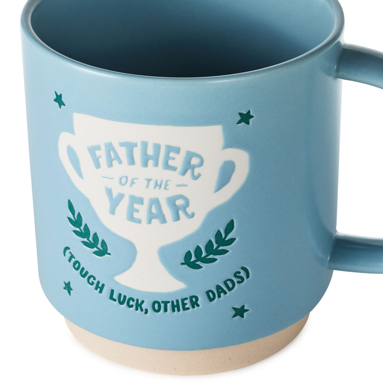 Father of the Year Trophy Blue Mug upclose view image number 3