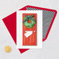Red Door with Wreath Christmas Card Card Front with Envelope and Gold Seal image number 6