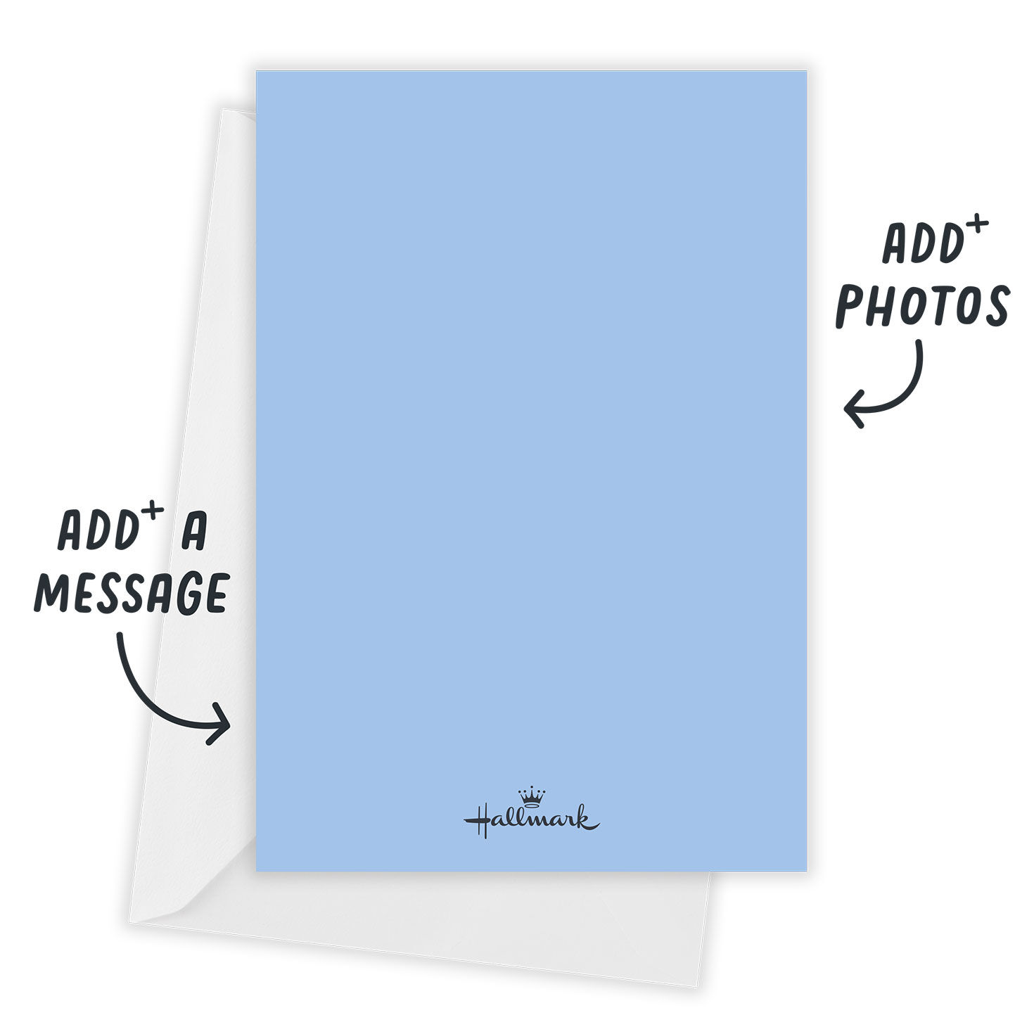 Blue Line Border Personalized Wedding Invitation Card Back with envelope  indicating personalization image number 3