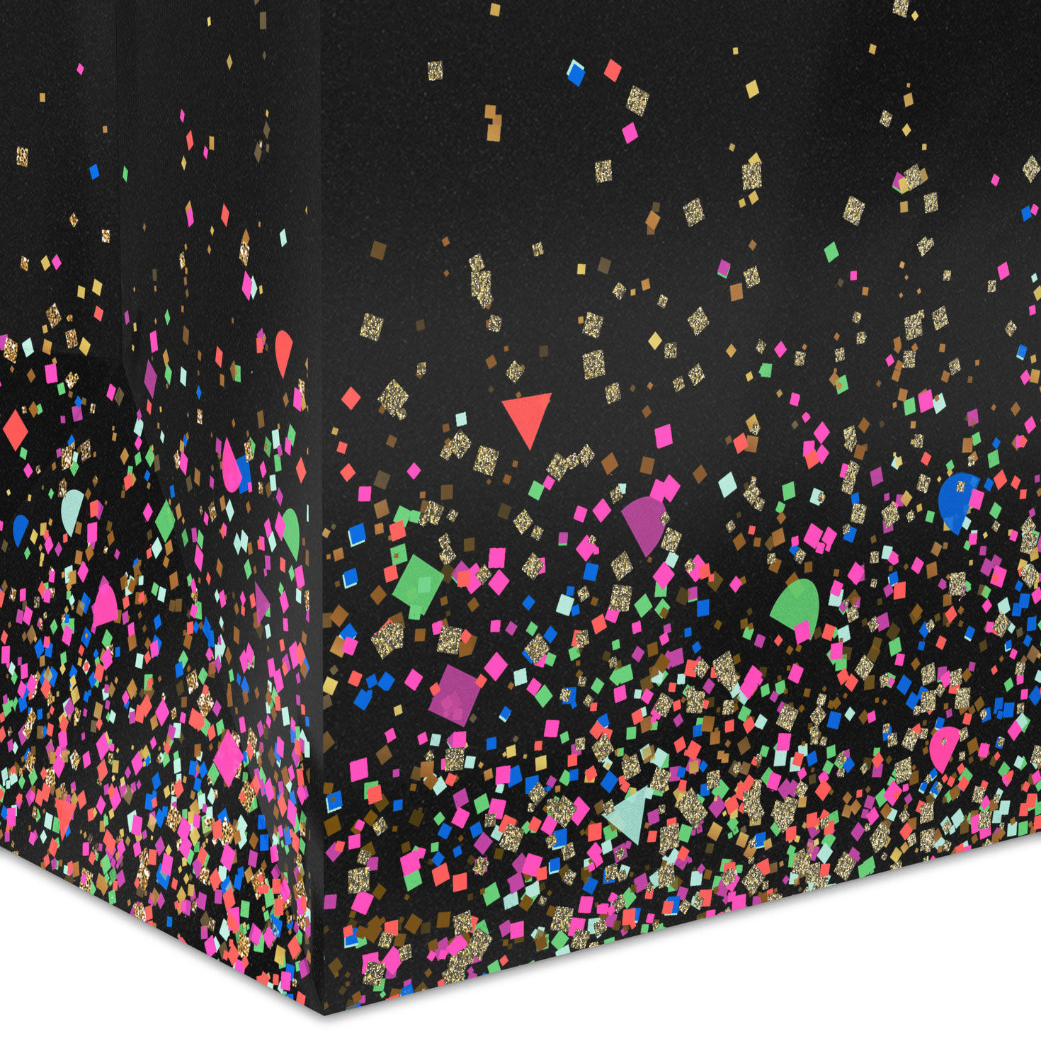 Extra-Deep Black Bag With Colorful Confetti Base/Side Detail image number 5
