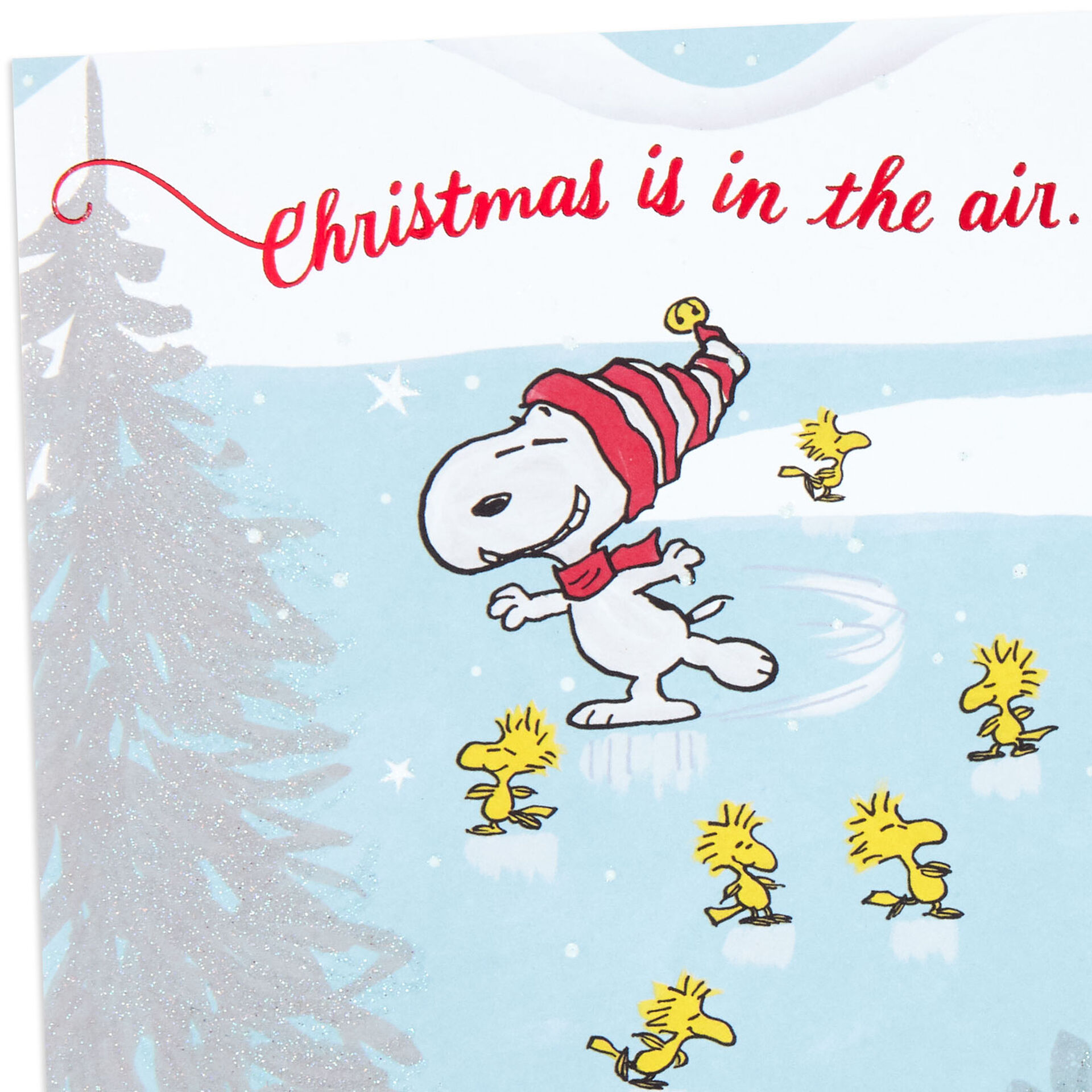 Peanuts® Snoopy Skating Thankful Thoughts of You Christmas Card