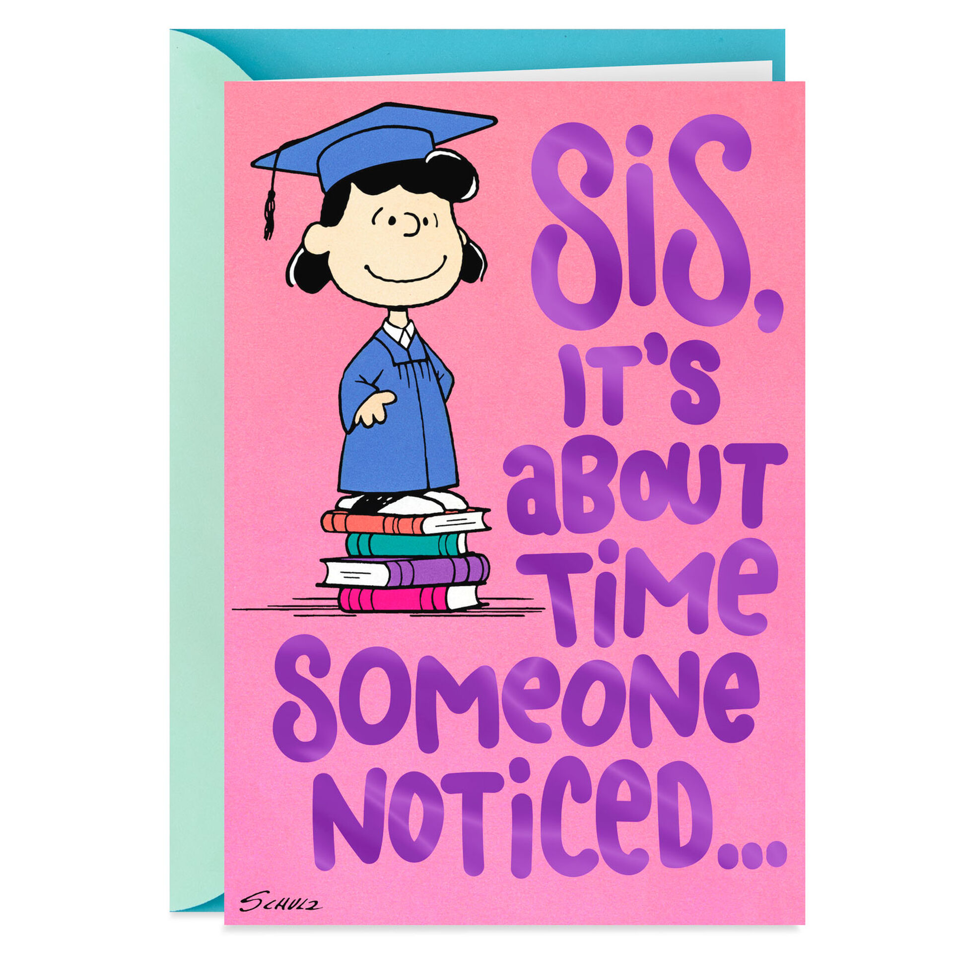 Wrinkles and tinkles sister birthday card Peanuts® Lucy Beauty and Brains Funny Graduation Card for Sister