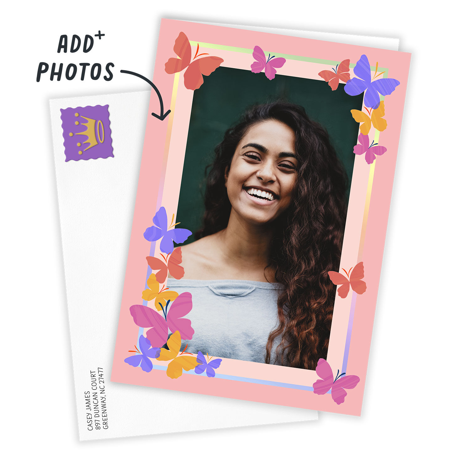 Boho Butterflies Custom Card, , large image number 2