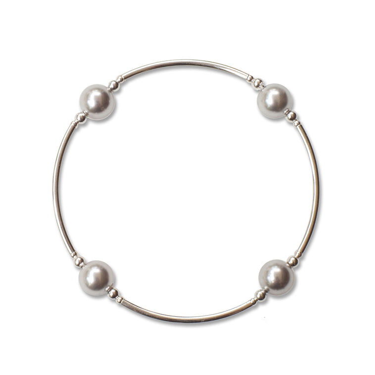 Made As Intended Silver Pearl Blessing Bracelet