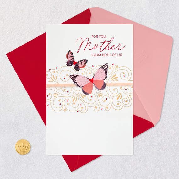 Butterflies and Hearts Valentine's Day Card for Mother From Both, , large image number 5