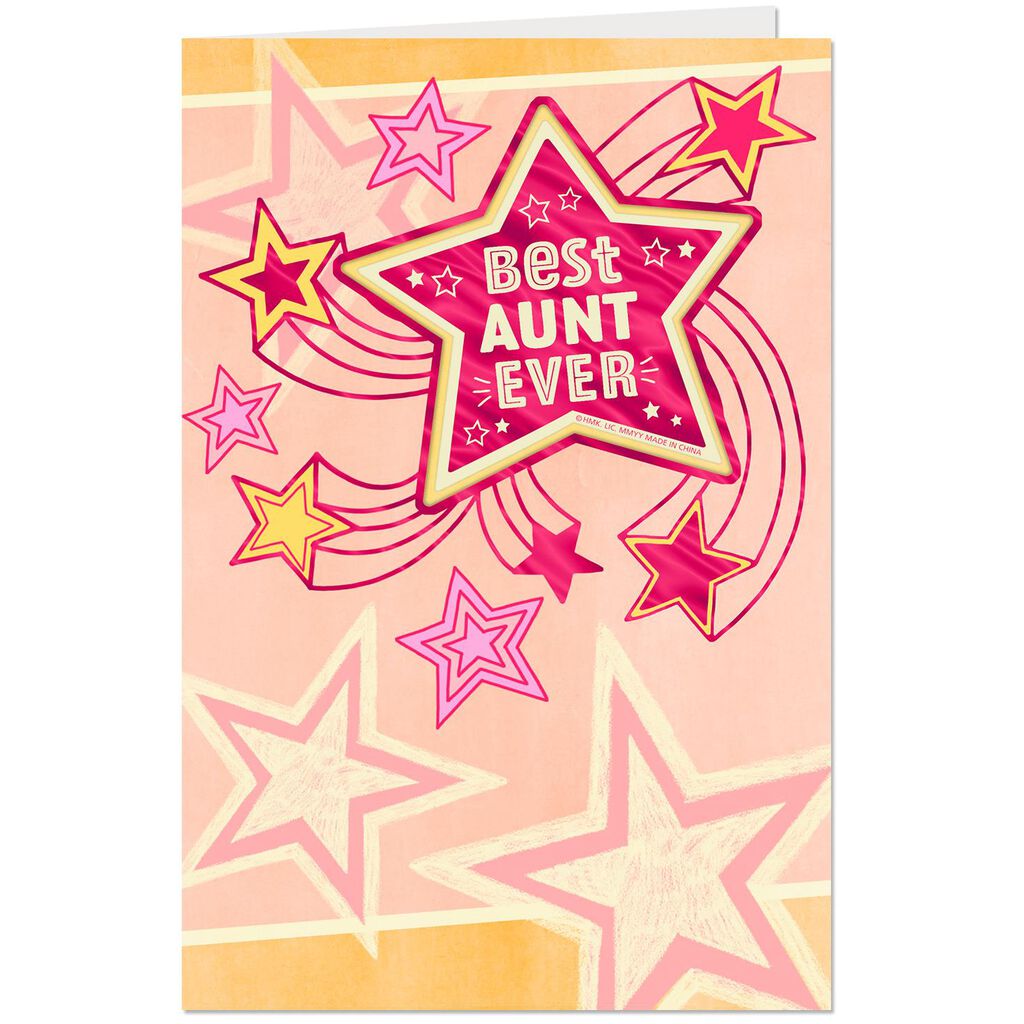 Coolest Greatest Very Best Aunt Birthday Card With Magnet