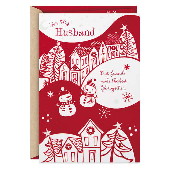 Best Friends, Best Life Christmas Card for Husband, , large image number 1
