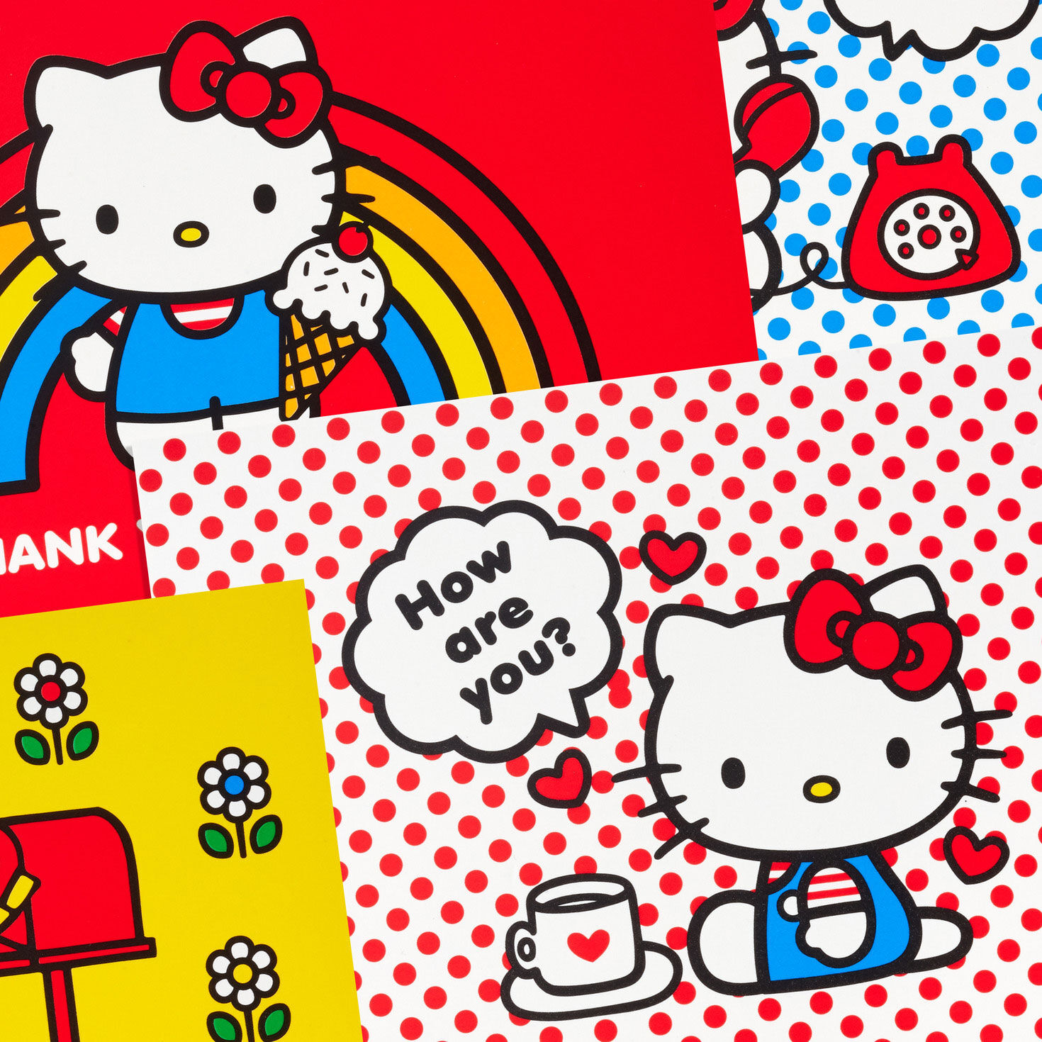 Hello Kitty Dots and Rainbow Blank Notes in Caddy cover detail image number 3