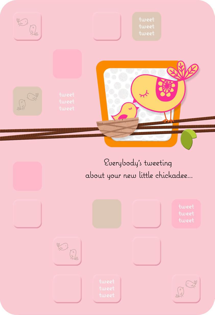 Feather Her Nest New Baby Girl Card