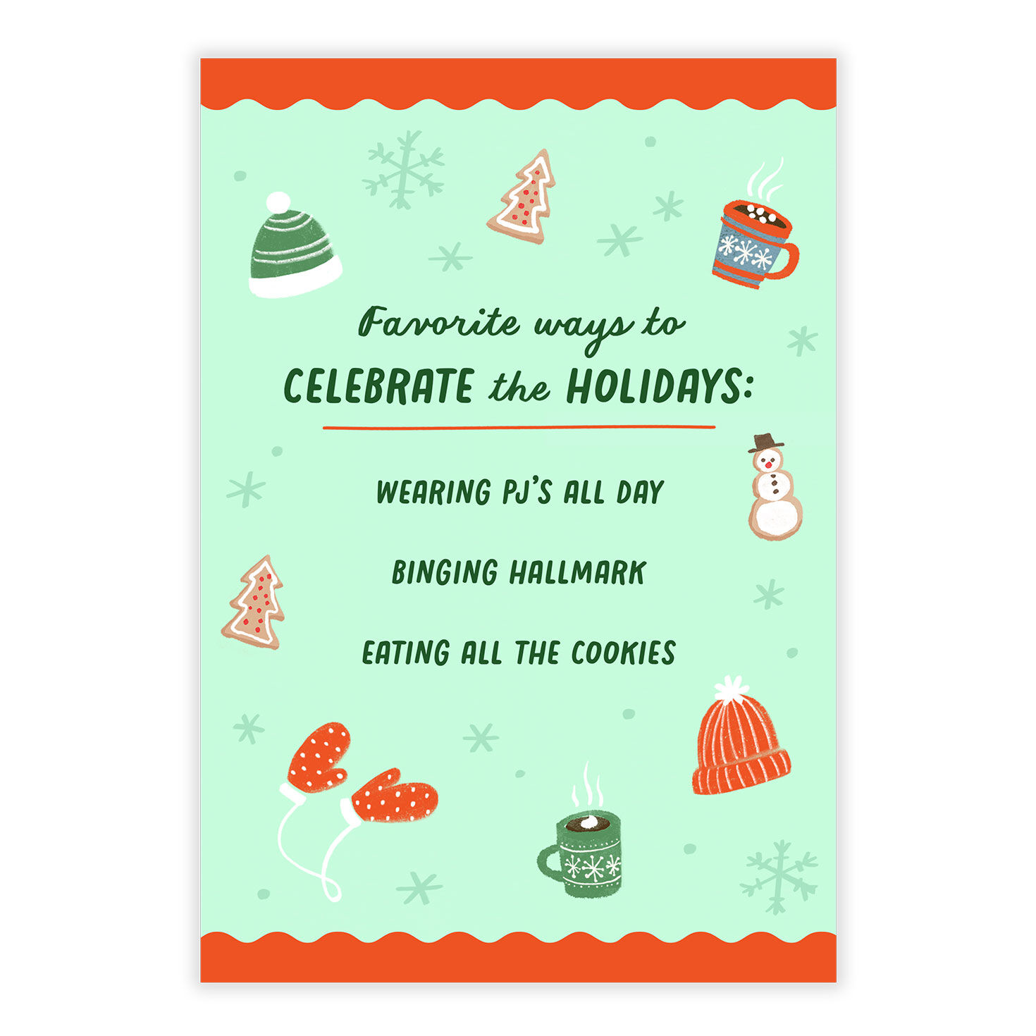 Holiday Favorites List Personalized Holiday Card front image number 2