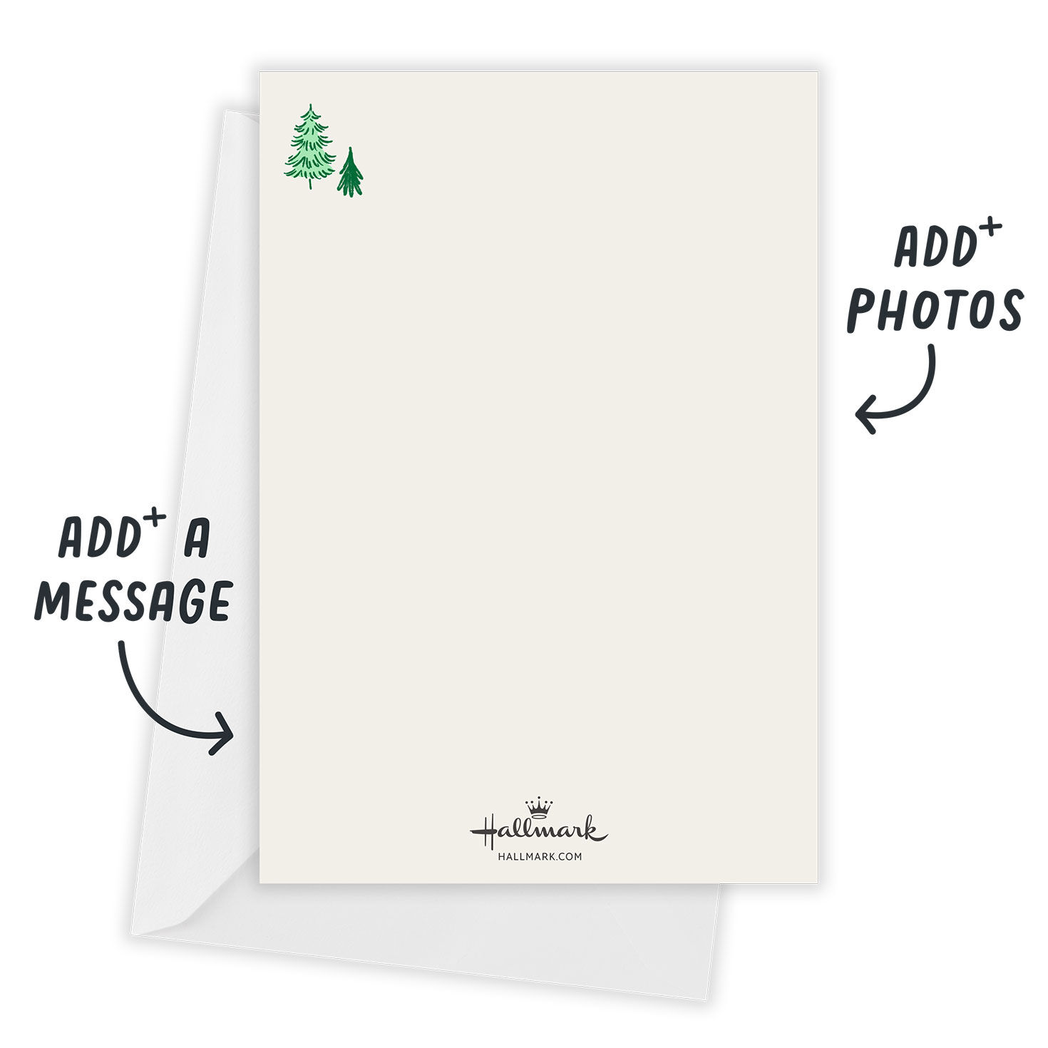Holiday Village Drawings Personalized Photo Card Card back with Envelope indicating personalization image number 3