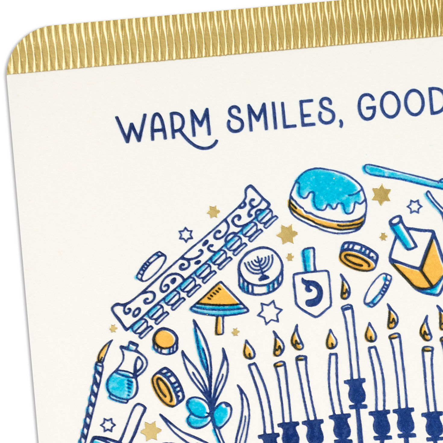 Festival of Lights Icons Happy Hanukkah Card Card Front Detail image number 4