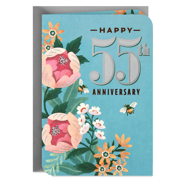 So Lucky and Grateful 55th Anniversary Card for Husband or Wife