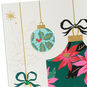 Poinsettia and Holly Ornaments Christmas Card Card Front Detail image number 4