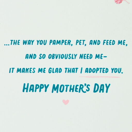 So Glad I Adopted You Mother's Day Card From the Cat, 