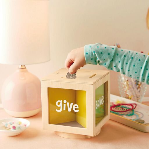 Give, Save, Live Wooden Bank, 
