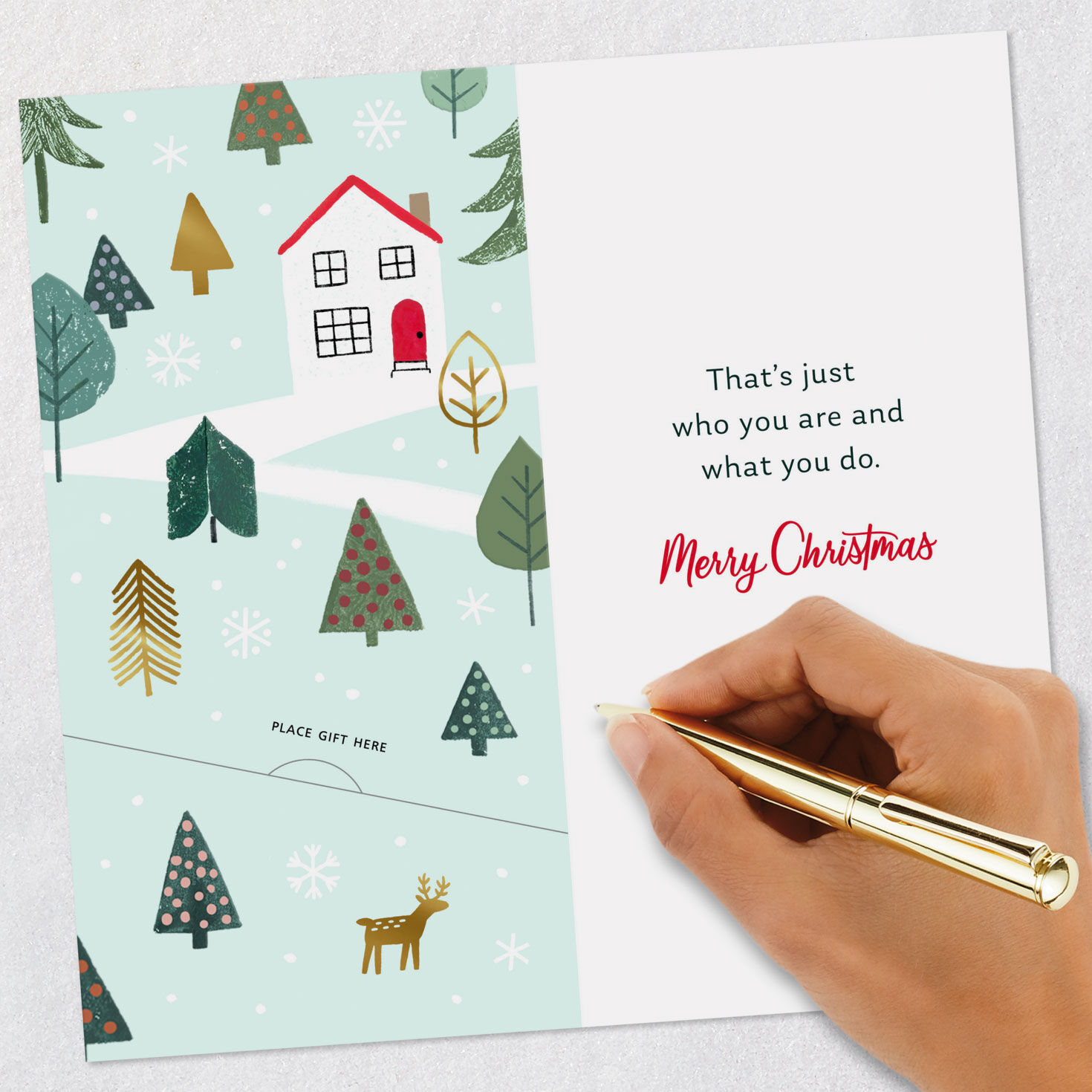 Red Truck with Trees Son Christmas Gift Card Holder Signing Card image number 7