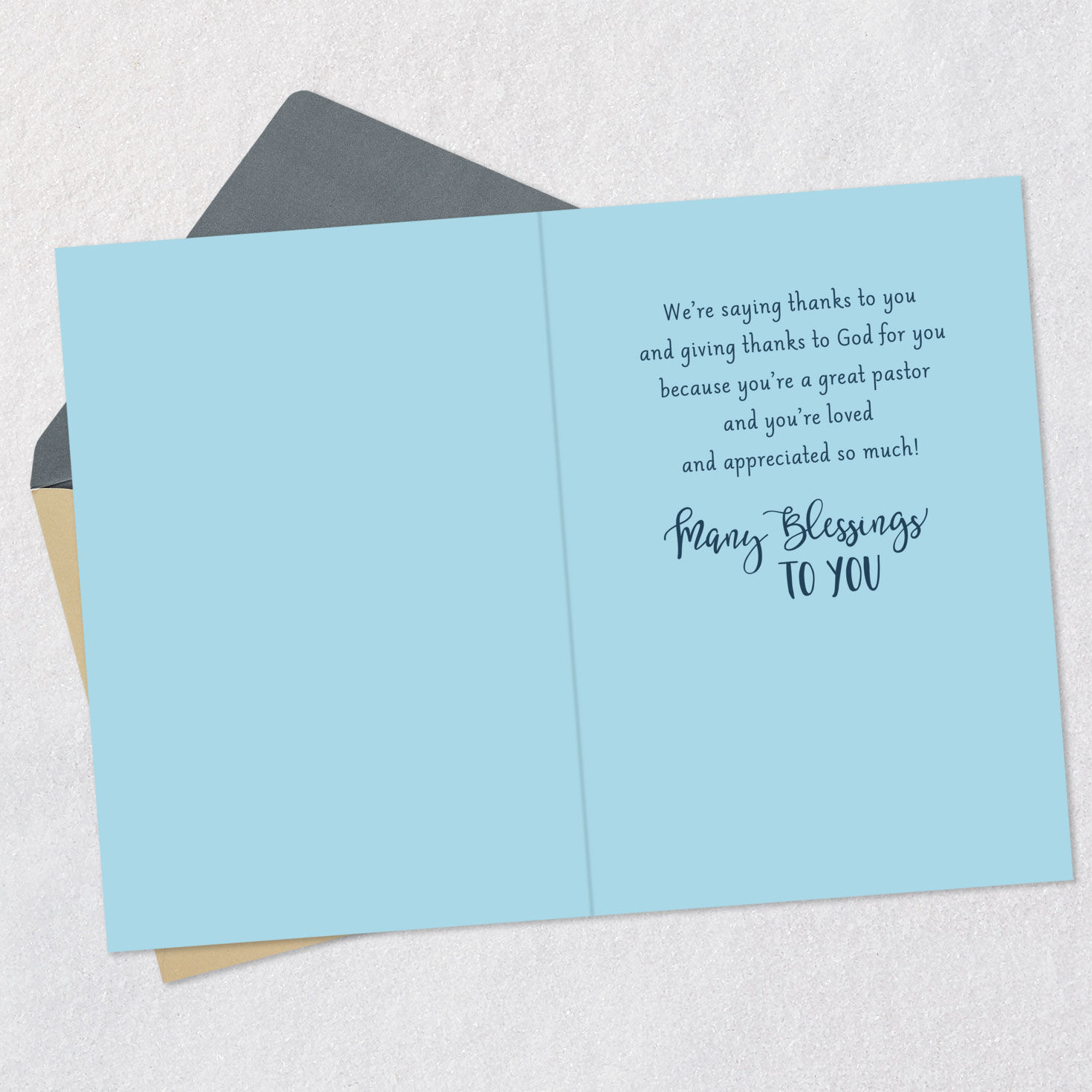 Sunrise Thank You Pastor Appreciation Card Open card with envelope image number 3