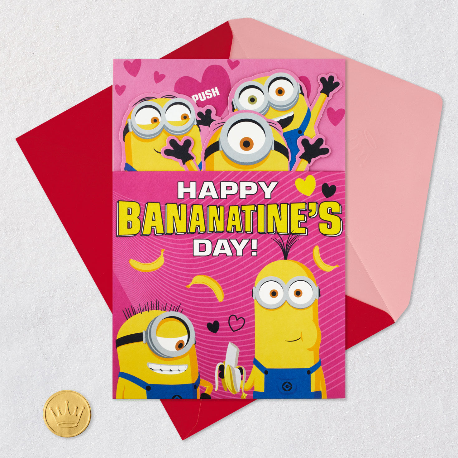 Minions Go Bananas Funny Pop-Up Valentine's Day Card With Sound for only USD 8.59 | Hallmark