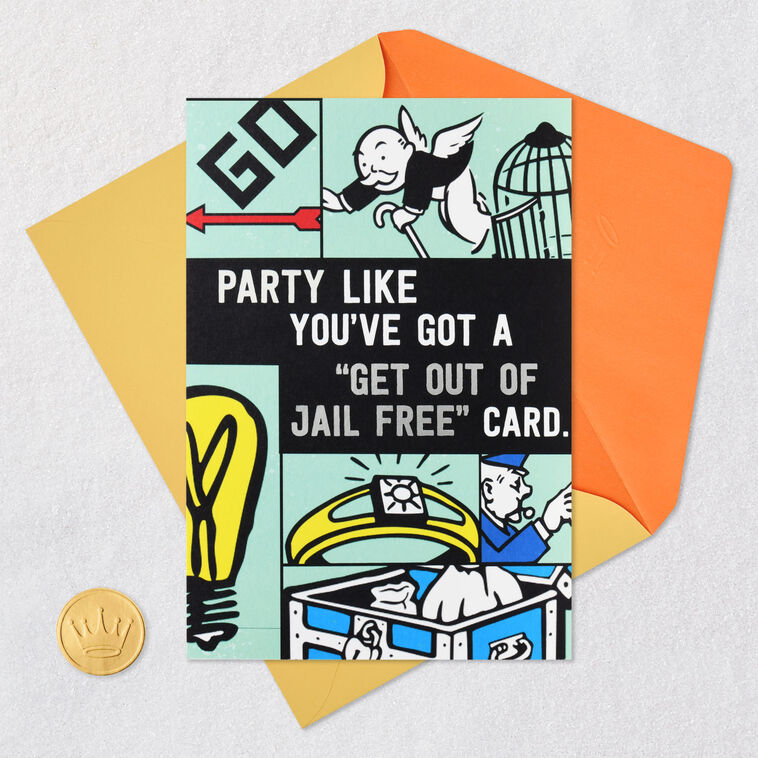 Hasbro® Monopoly® Get Out of Jail Free Funny Birthday Card, , large image number 5