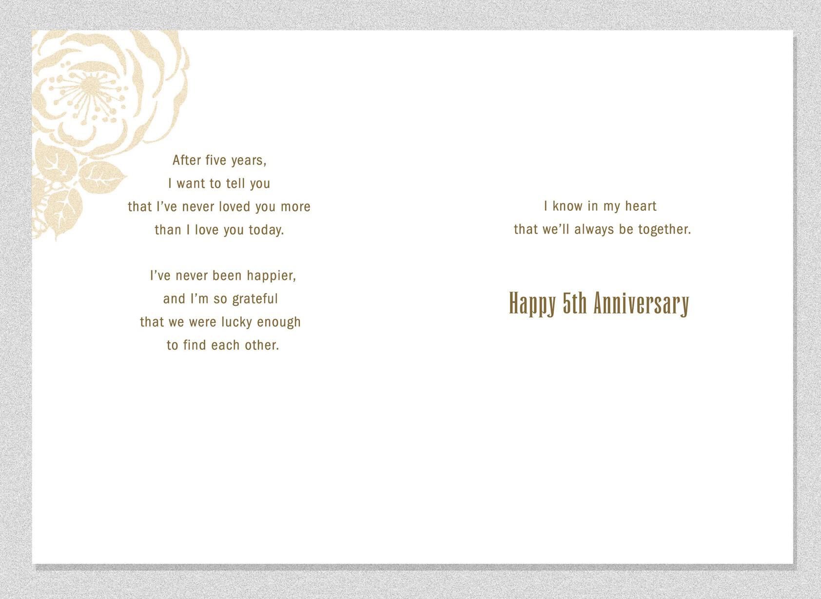 Together Forever 5th Anniversary Card