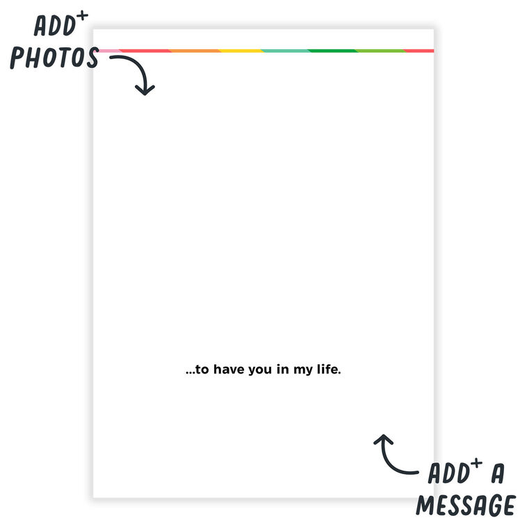 Personalized Lucky Me Rainbow Stripes Photo Card  image number 3