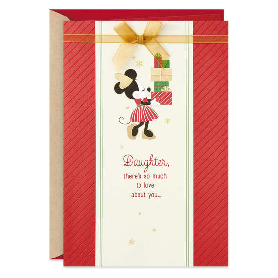 Disney Minnie Mouse Love You Christmas Card for Daughter, , large image number 1