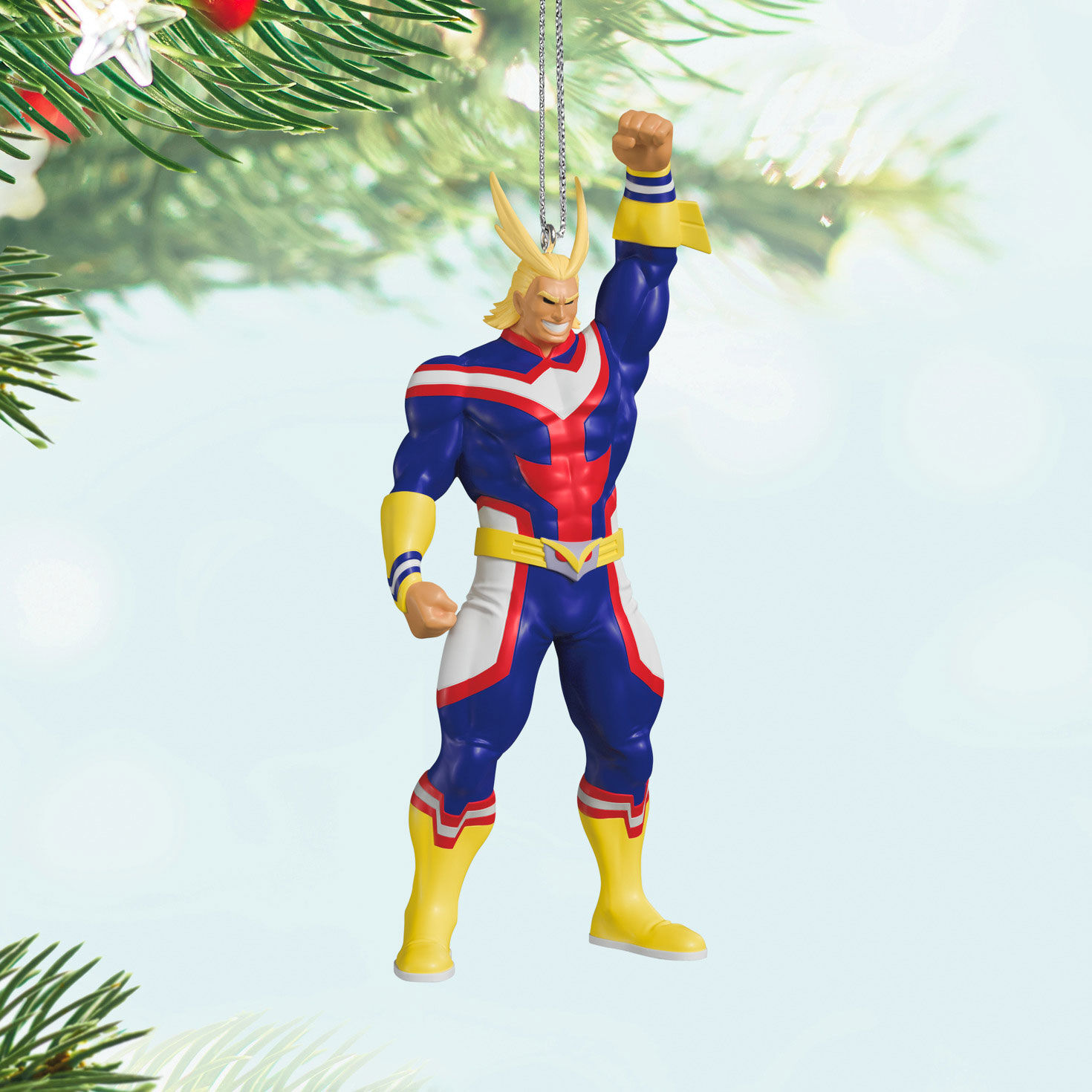 My Hero Academia All Might Keepsake Ornament hanging on tree image number 2