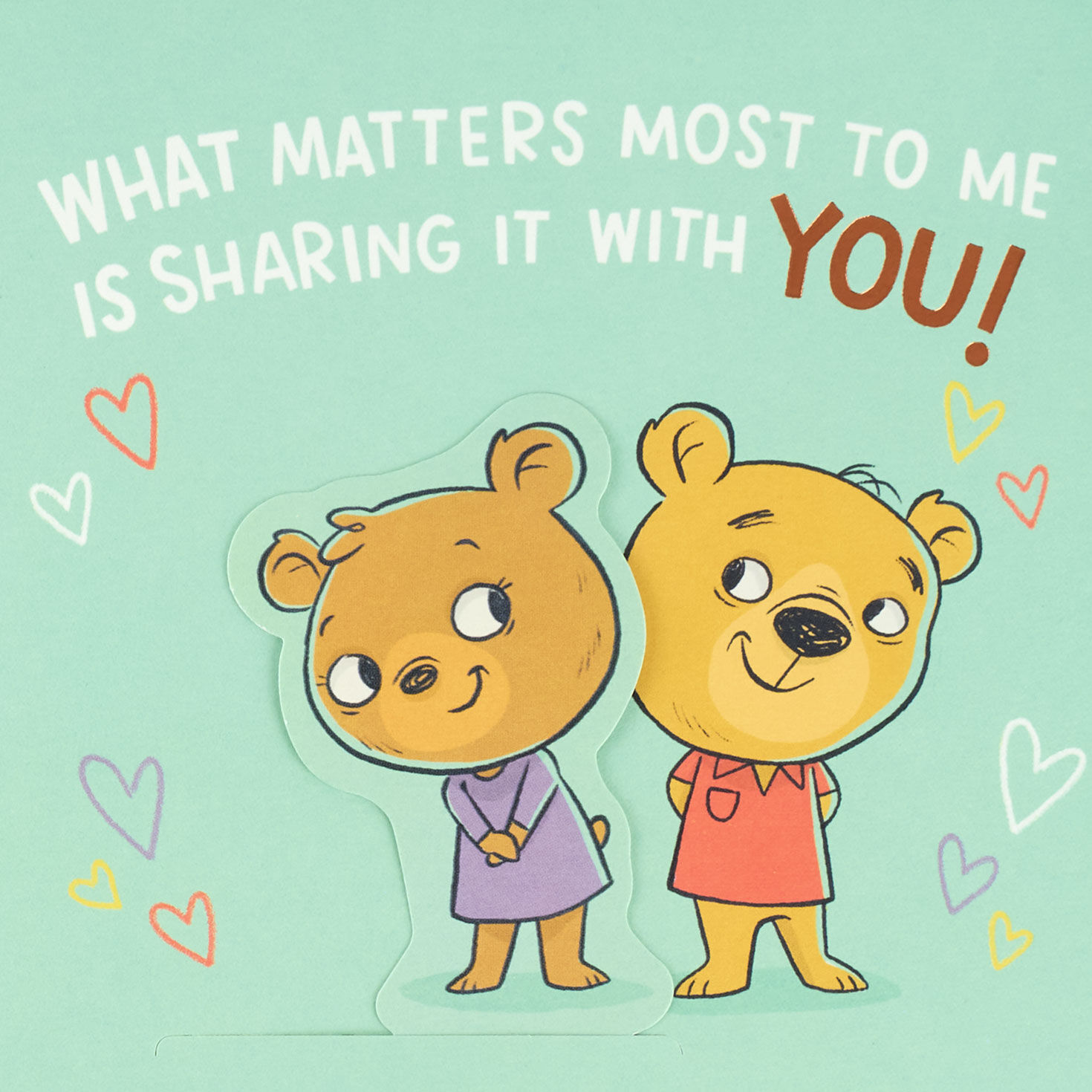 Bear Couple Father's Day Card for Husband Open card with envelope image number 2