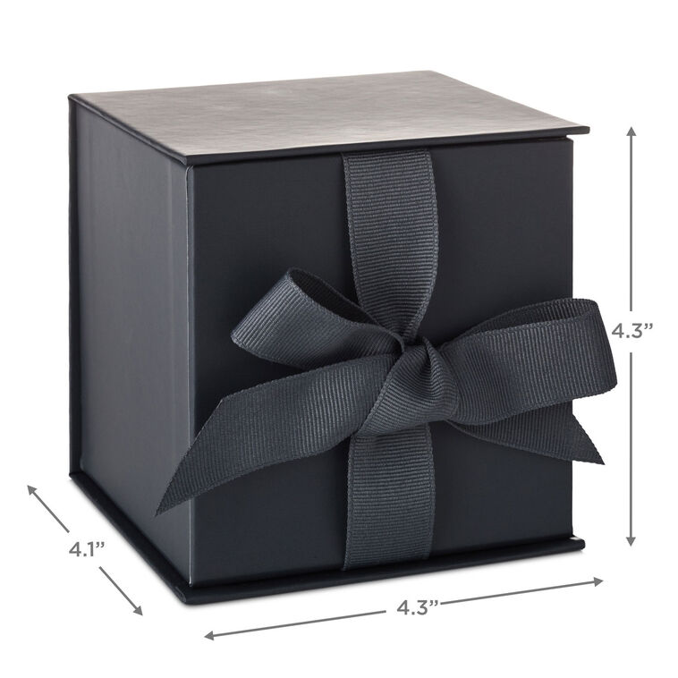 Solid Gray Small Square Gift Box measurement image number 3